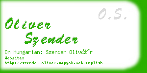 oliver szender business card